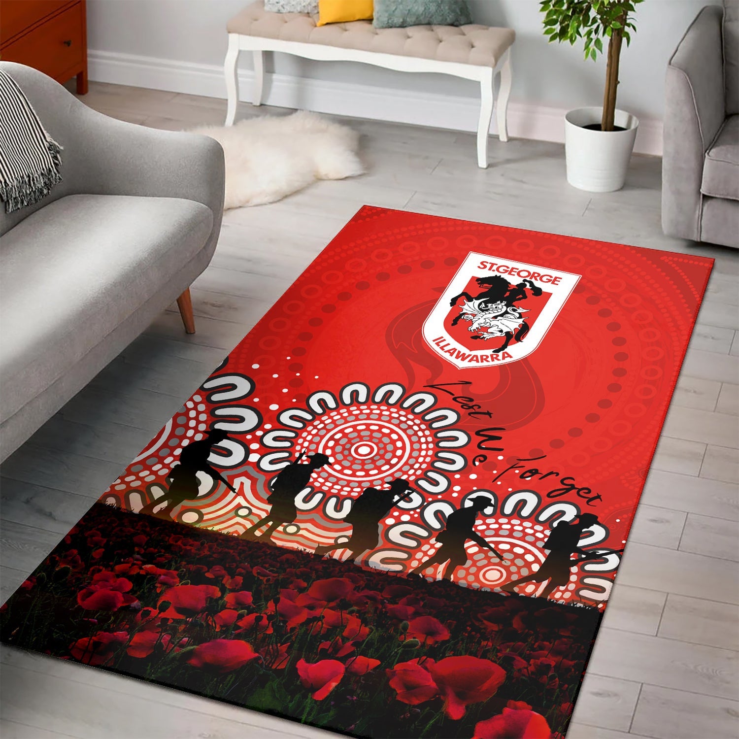 st-george-illawarra-dragons-area-rug-aboriginal-rugby-anzac-day-poppy-with-soldiers-nrl