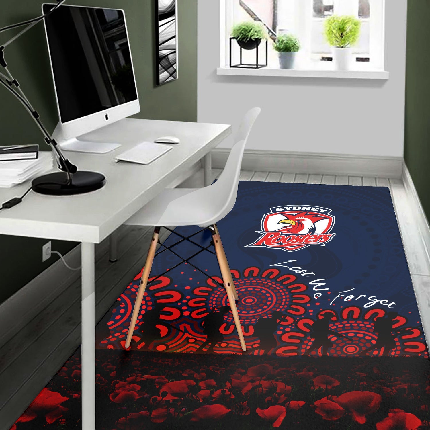 sydney-roosters-area-rug-aboriginal-rugby-anzac-day-poppy-with-soldiers-nrl