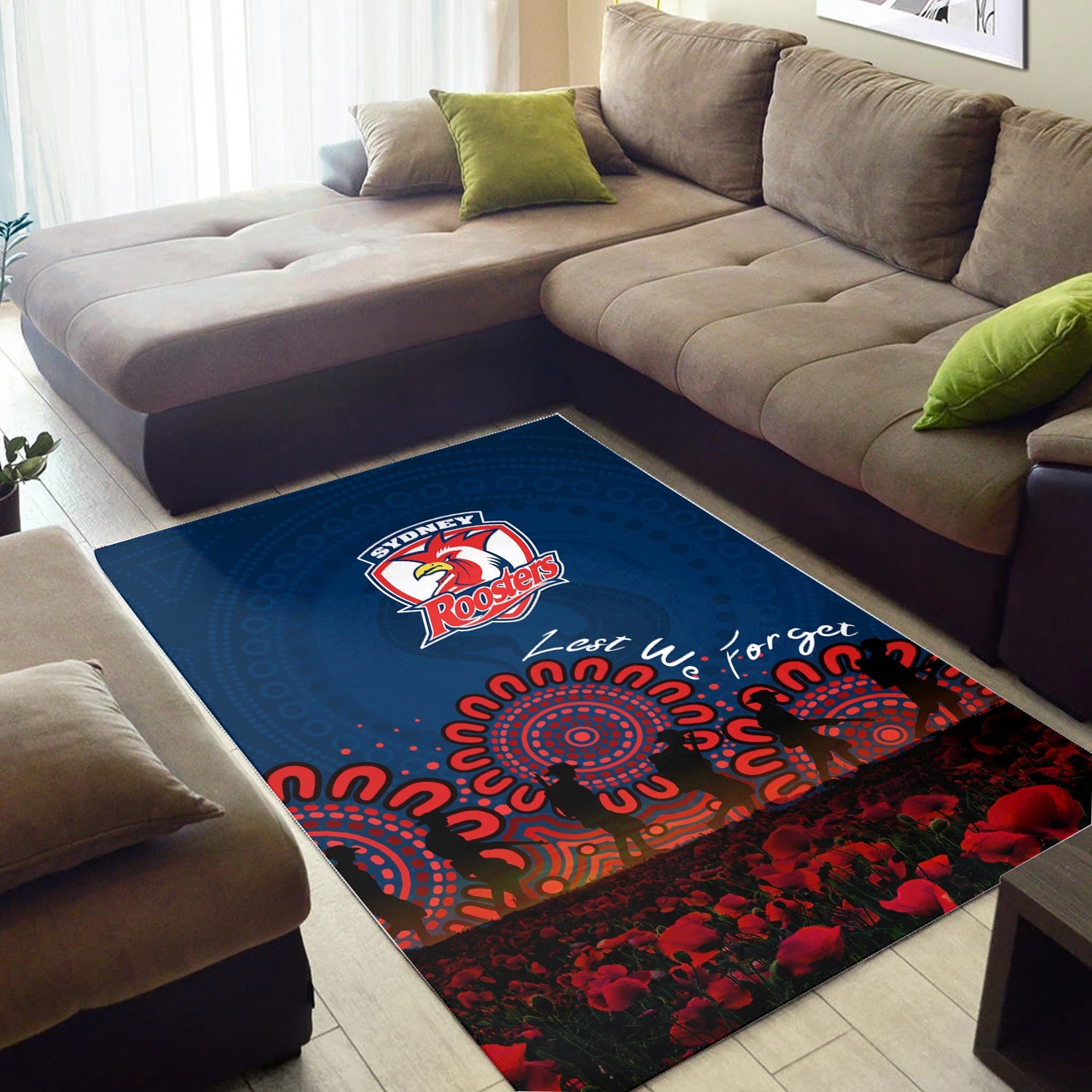 sydney-roosters-area-rug-aboriginal-rugby-anzac-day-poppy-with-soldiers-nrl