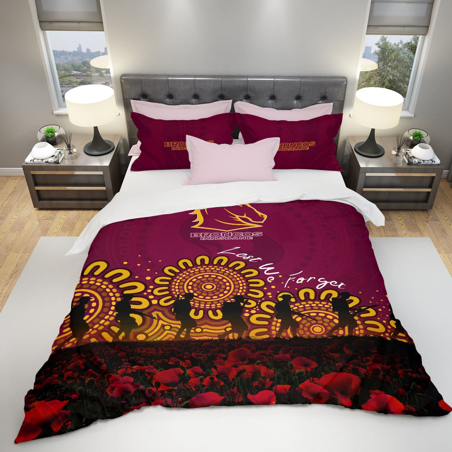 brisbane-broncos-bedding-set-aboriginal-rugby-anzac-day-poppy-with-soldiers-nrl
