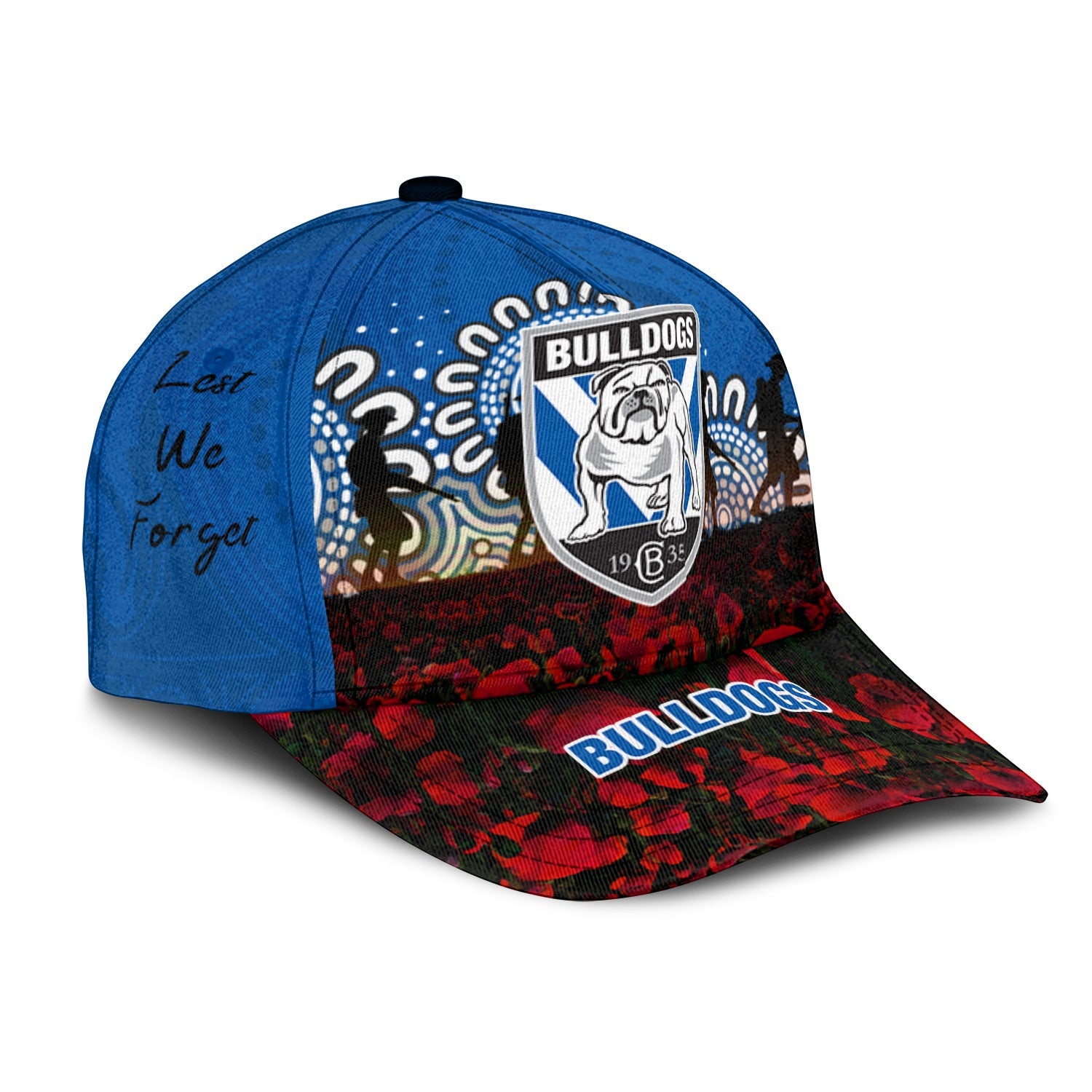 canterbury-bankstown-bulldogs-cap-aboriginal-rugby-anzac-day-poppy-with-soldiers-nrl