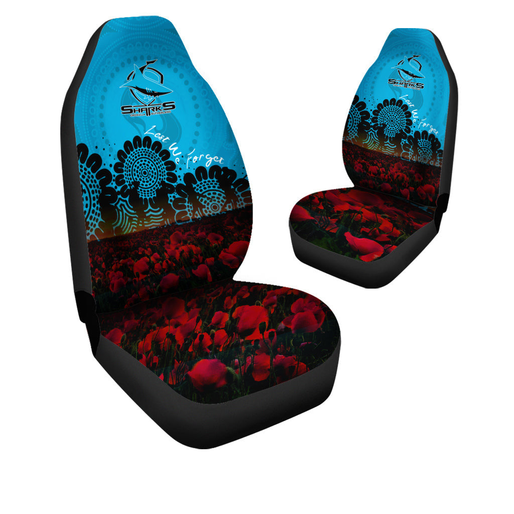 cronulla-sutherland-sharks-car-seat-covers-aboriginal-rugby-anzac-day-poppy-with-soldiers-nrl