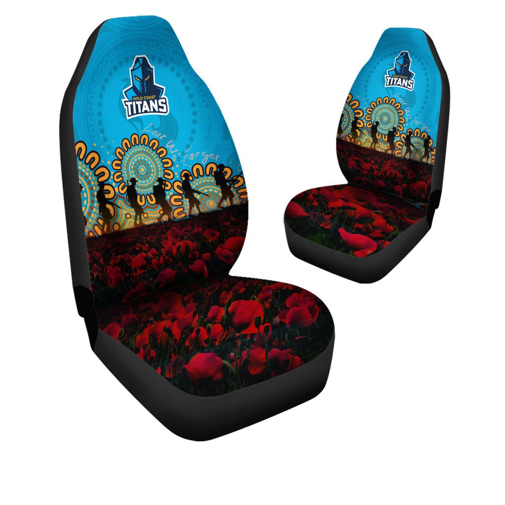 gold-coast-titans-car-seat-covers-aboriginal-rugby-anzac-day-poppy-with-soldiers-nrl