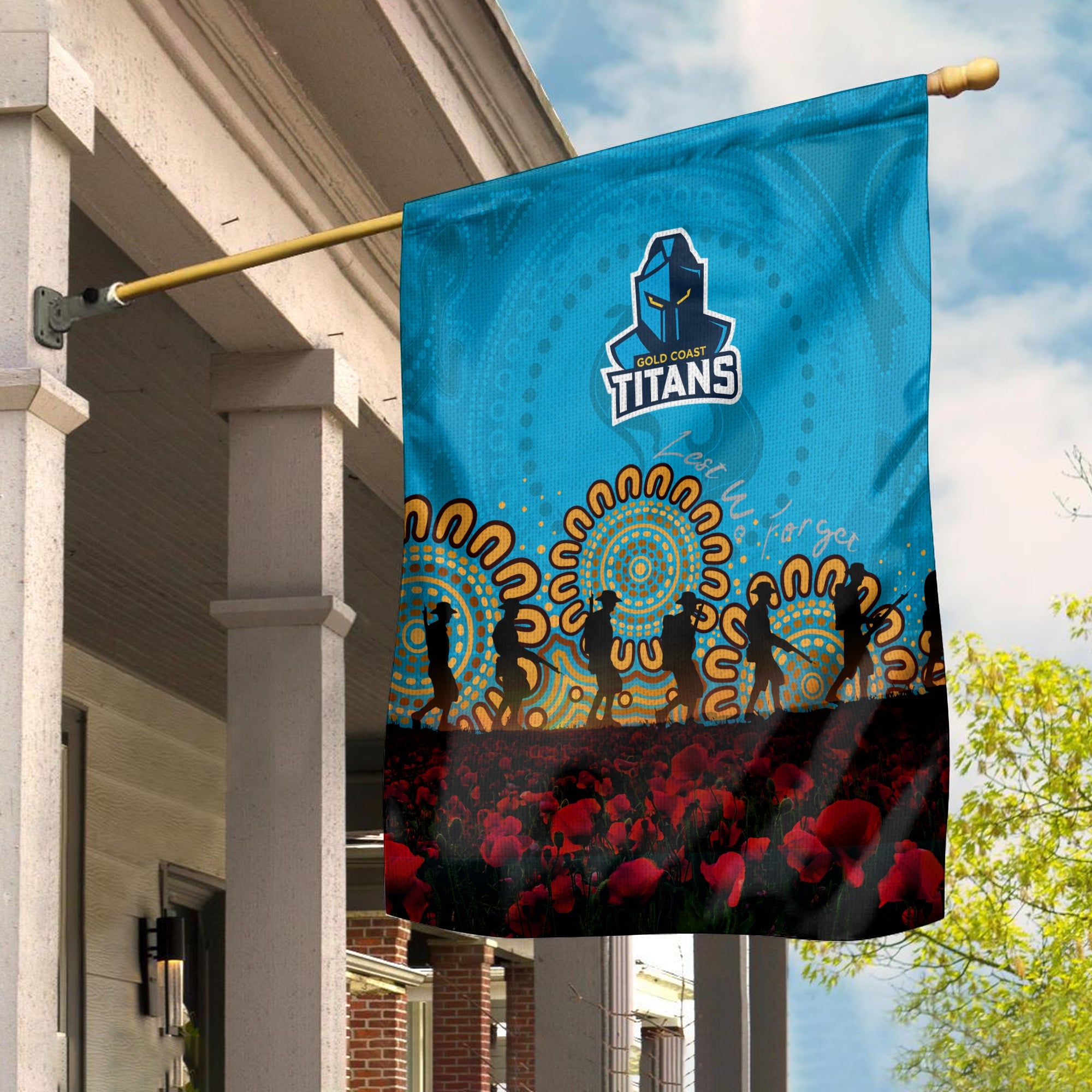 gold-coast-titans-flags-aboriginal-rugby-anzac-day-poppy-with-soldiers-nrl