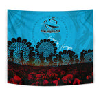cronulla-sutherland-sharks-tapestry-aboriginal-rugby-anzac-day-poppy-with-soldiers-nrl