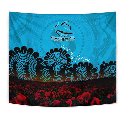 cronulla-sutherland-sharks-tapestry-aboriginal-rugby-anzac-day-poppy-with-soldiers-nrl