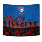 newcastle-knights-tapestry-aboriginal-rugby-anzac-day-poppy-with-soldiers-nrl