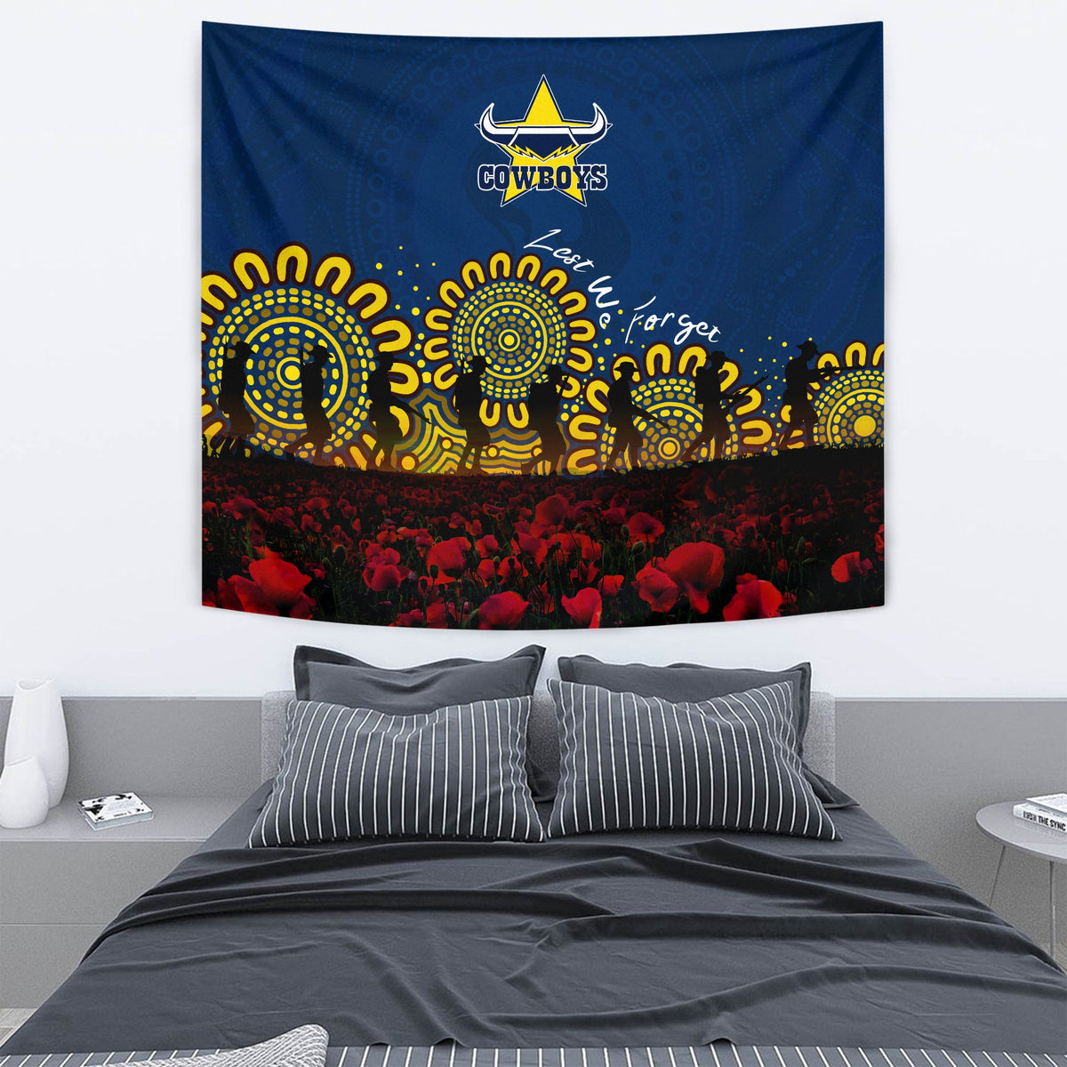 north-queensland-cowboys-tapestry-aboriginal-rugby-anzac-day-poppy-with-soldiers-nrl