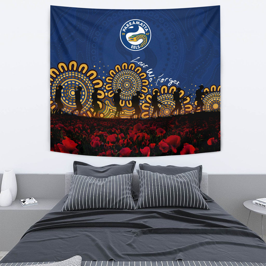 parramatta-eels-tapestry-aboriginal-rugby-anzac-day-poppy-with-soldiers-nrl