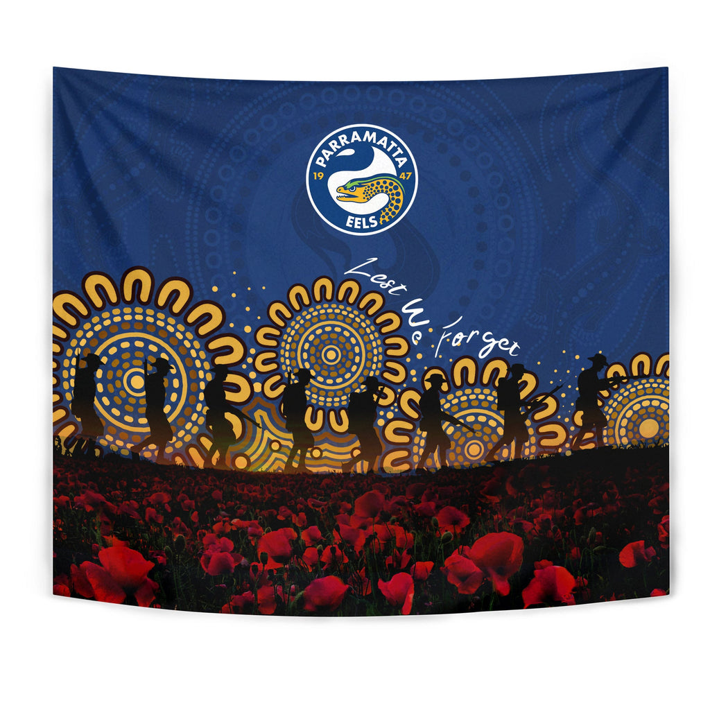 parramatta-eels-tapestry-aboriginal-rugby-anzac-day-poppy-with-soldiers-nrl