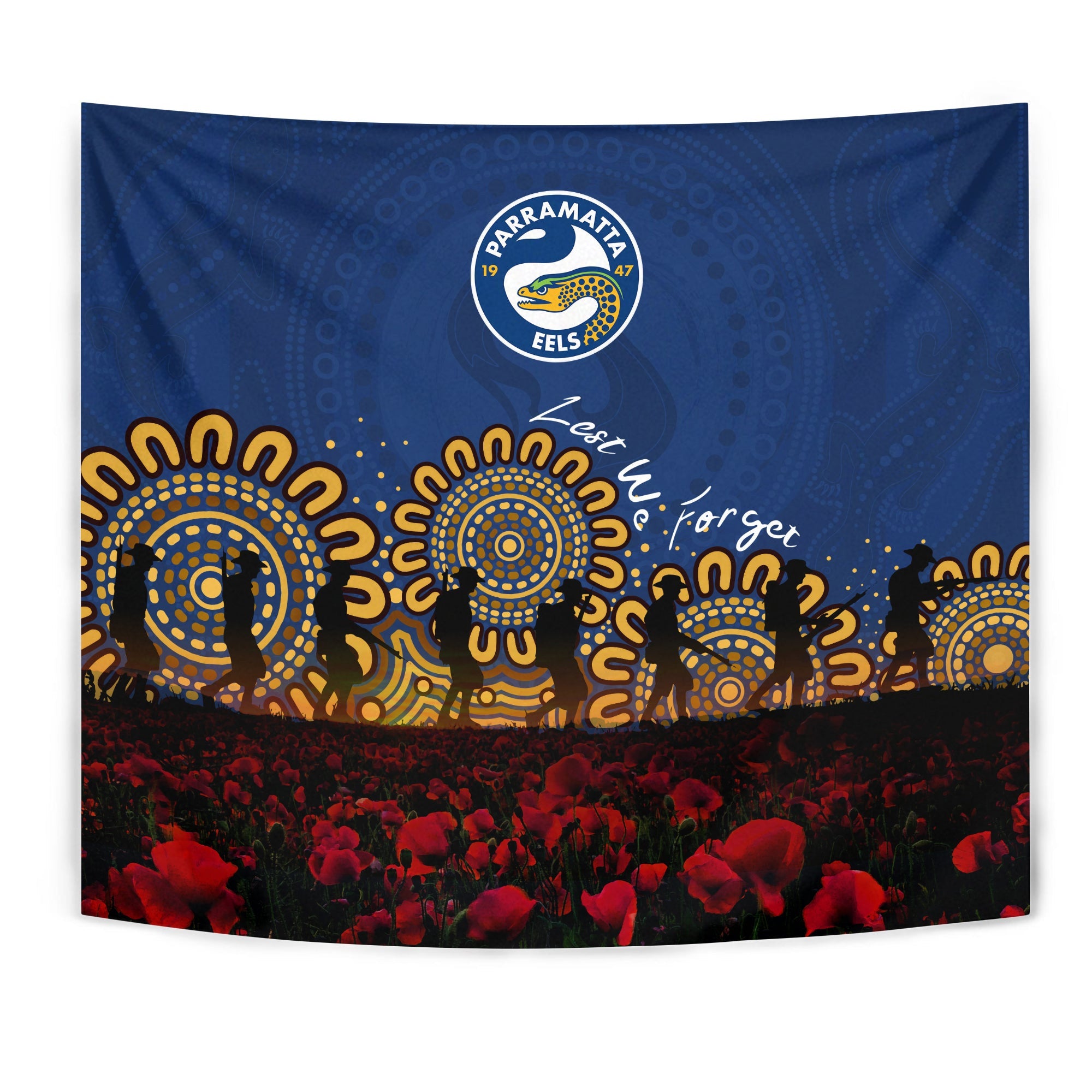 parramatta-eels-tapestry-aboriginal-rugby-anzac-day-poppy-with-soldiers-nrl