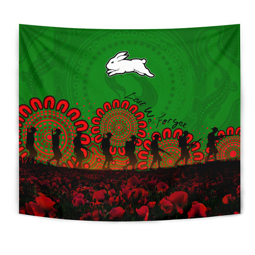 south-sydney-rabbitohs-tapestry-aboriginal-rugby-anzac-day-poppy-with-soldiers-nrl