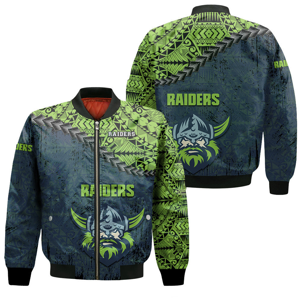canberra-raiders-bomber-jacket-grunge-polynesian-tattoo-nrl