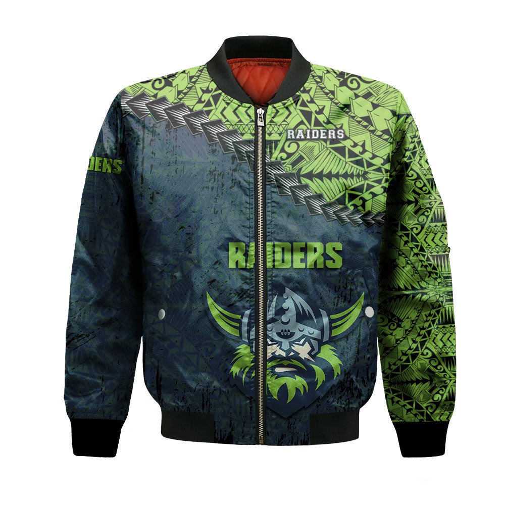 canberra-raiders-bomber-jacket-grunge-polynesian-tattoo-nrl