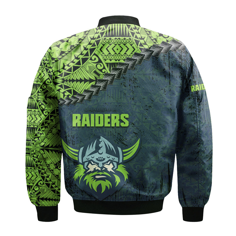 canberra-raiders-bomber-jacket-grunge-polynesian-tattoo-nrl