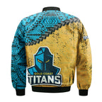 gold-coast-titans-bomber-jacket-grunge-polynesian-tattoo-nrl
