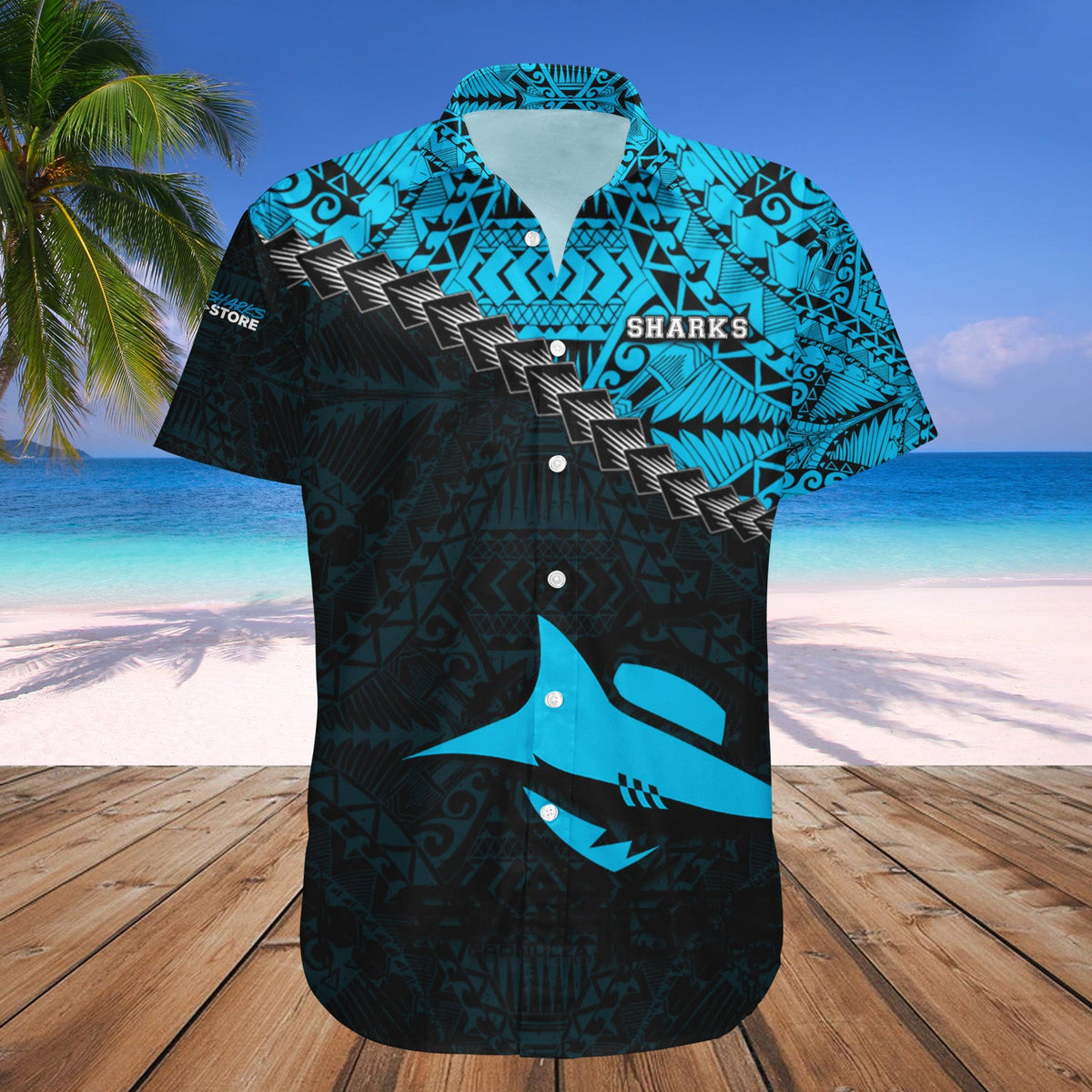 cronulla-sutherland-sharks-hawaii-shirt-grunge-polynesian-tattoo-nrl