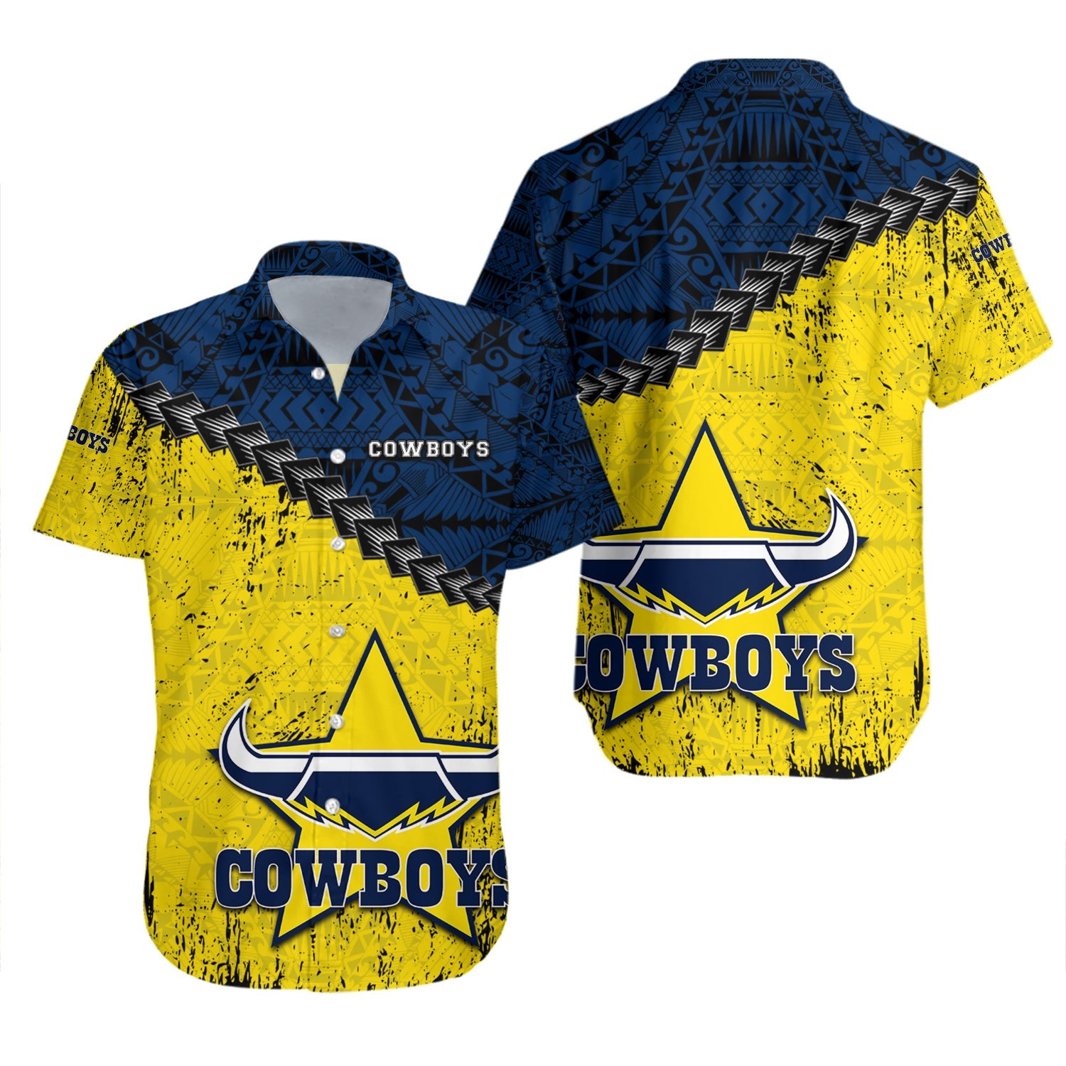 north-queensland-cowboys-hawaii-shirt-grunge-polynesian-tattoo-nrl