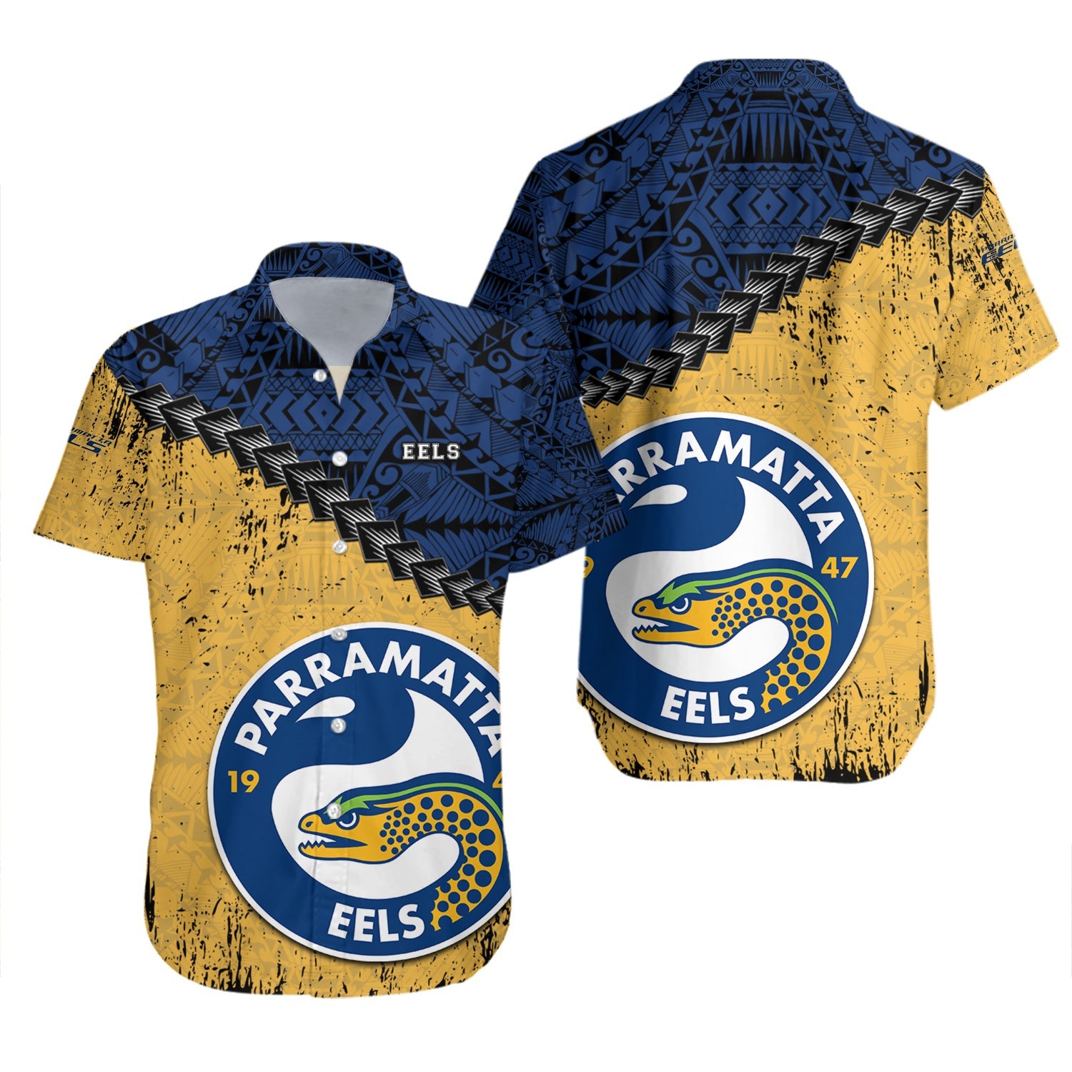 parramatta-eels-hawaii-shirt-grunge-polynesian-tattoo-nrl