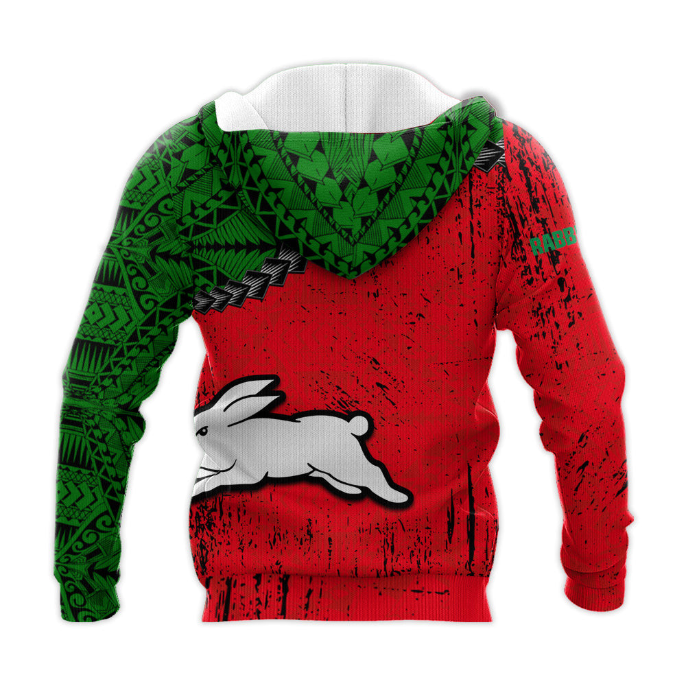 south-sydney-rabbitohs-hoodie-grunge-polynesian-tattoo-nrl
