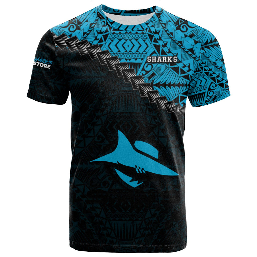 cronulla-sutherland-sharks-t-shirt-grunge-polynesian-tattoo-nrl