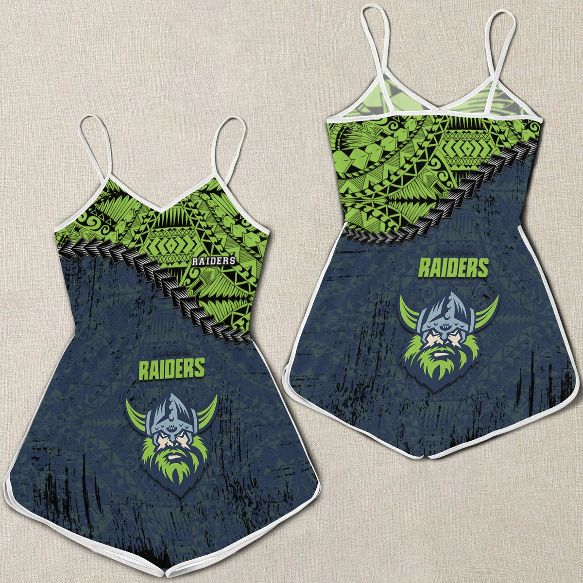 canberra-raiders-womens-romper-grunge-polynesian-tattoo-nrl