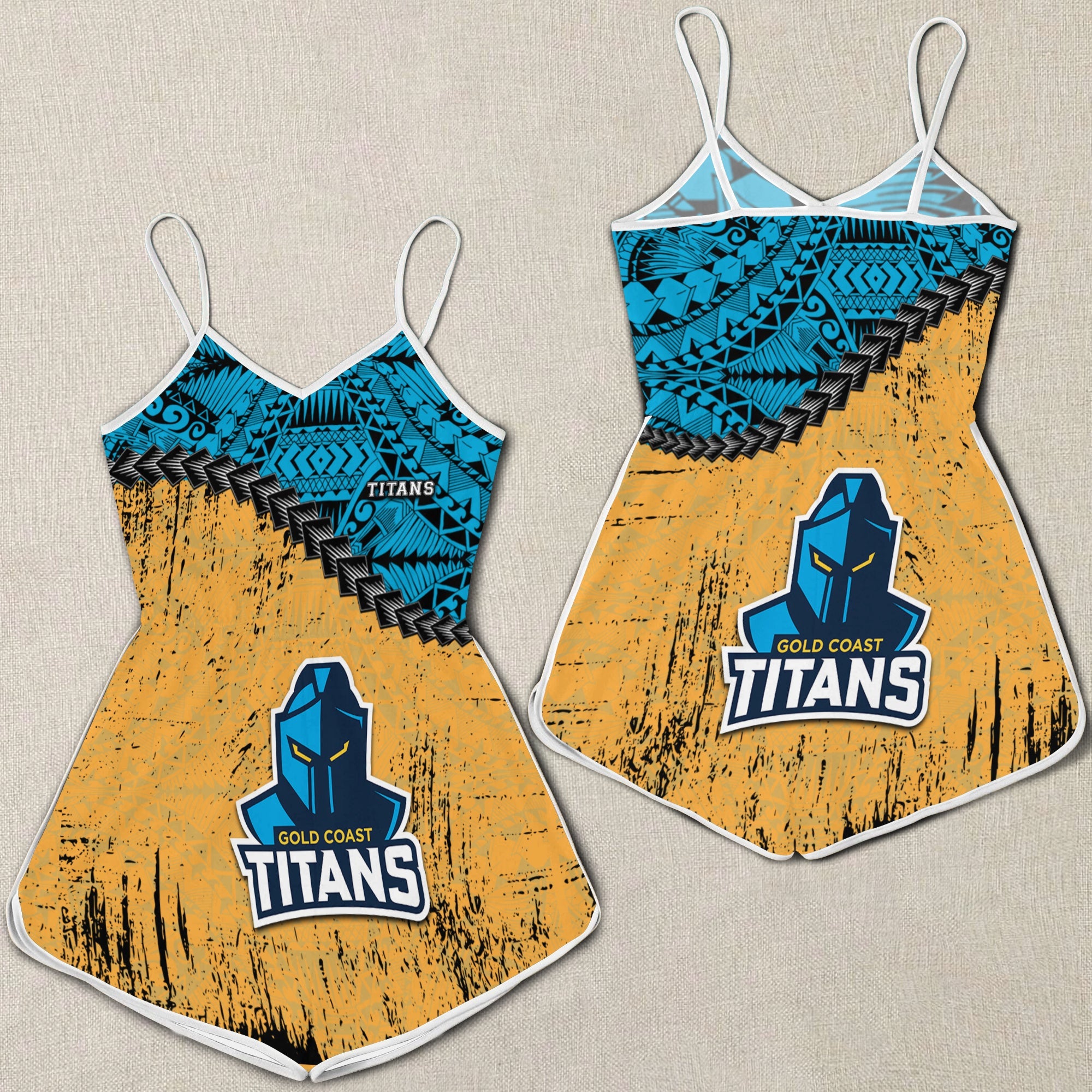 gold-coast-titans-womens-romper-grunge-polynesian-tattoo-nrl