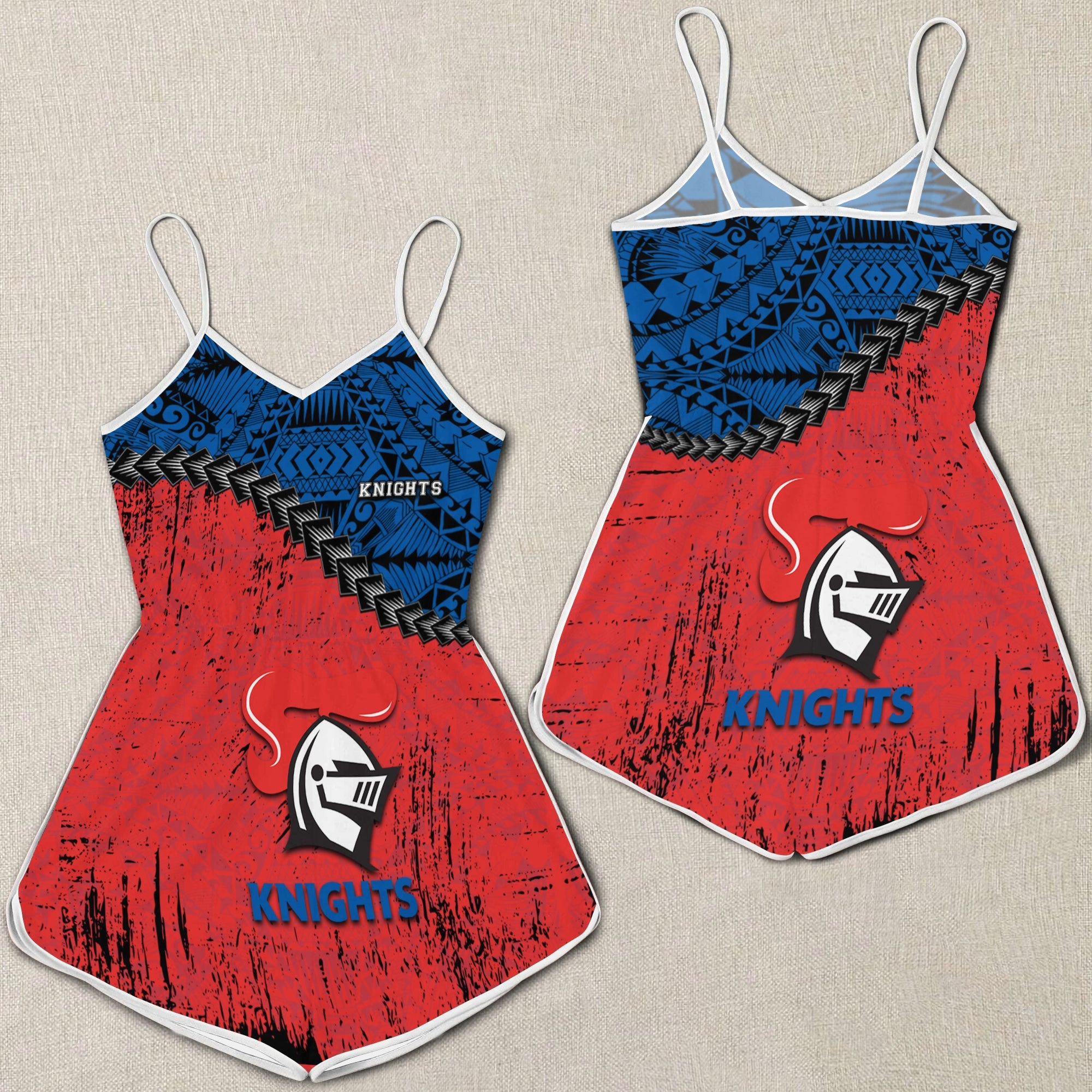 newcastle-knights-womens-romper-grunge-polynesian-tattoo-nrl