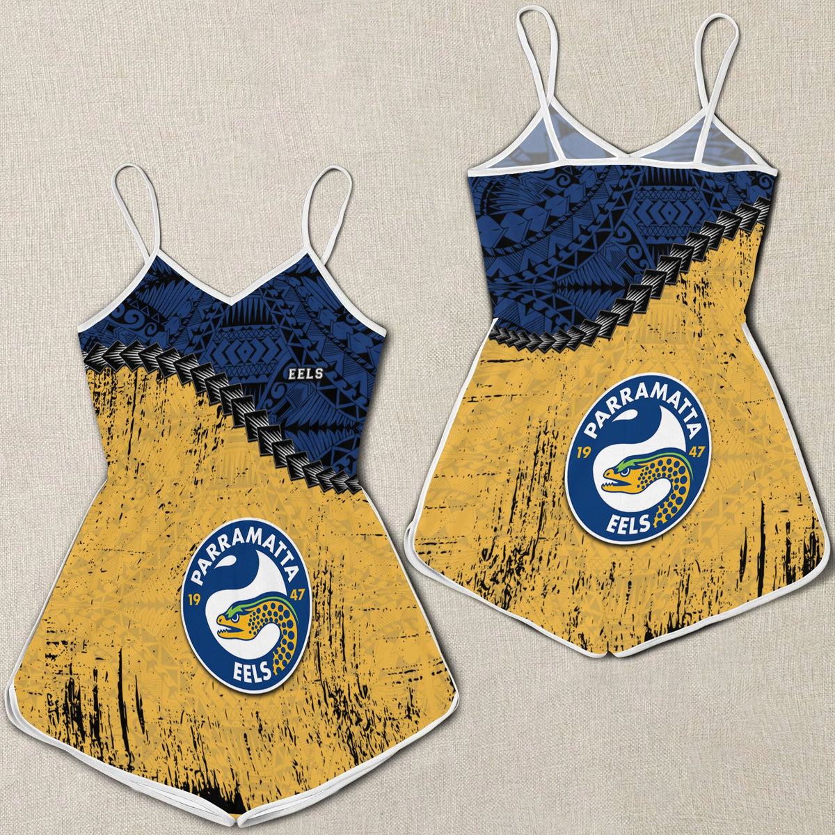 parramatta-eels-womens-romper-grunge-polynesian-tattoo-nrl