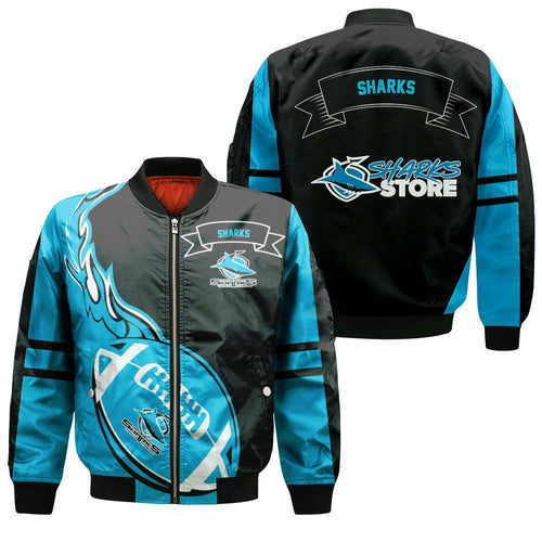 cronulla-sutherland-sharks-bomber-jacket-flame-ball-nrl