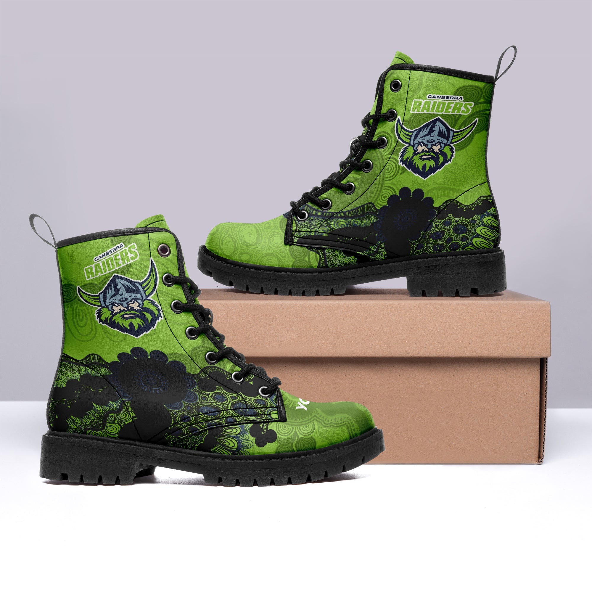 canberra-raiders-aboriginal-leather-boots-indigenous-style-nrl