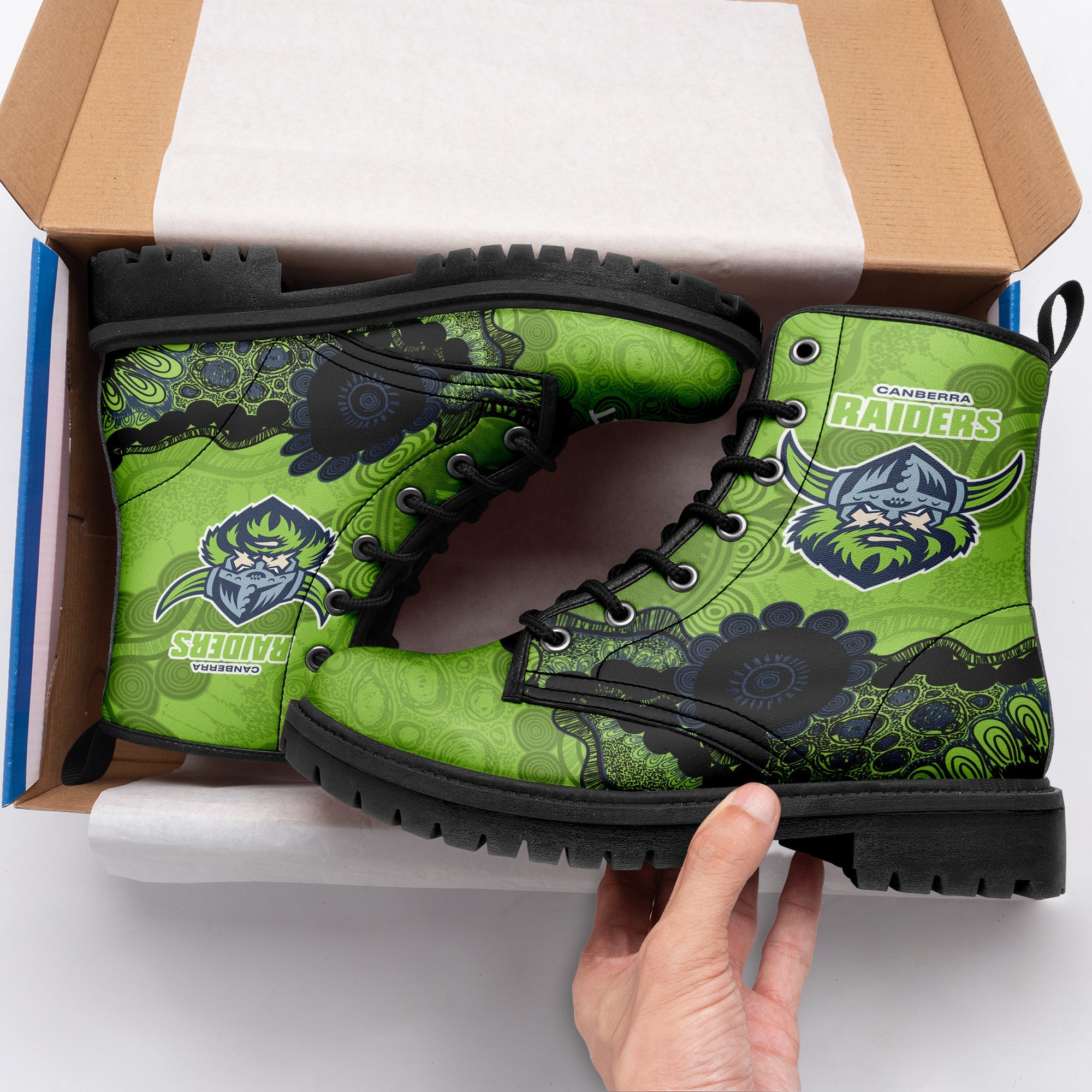 canberra-raiders-aboriginal-leather-boots-indigenous-style-nrl