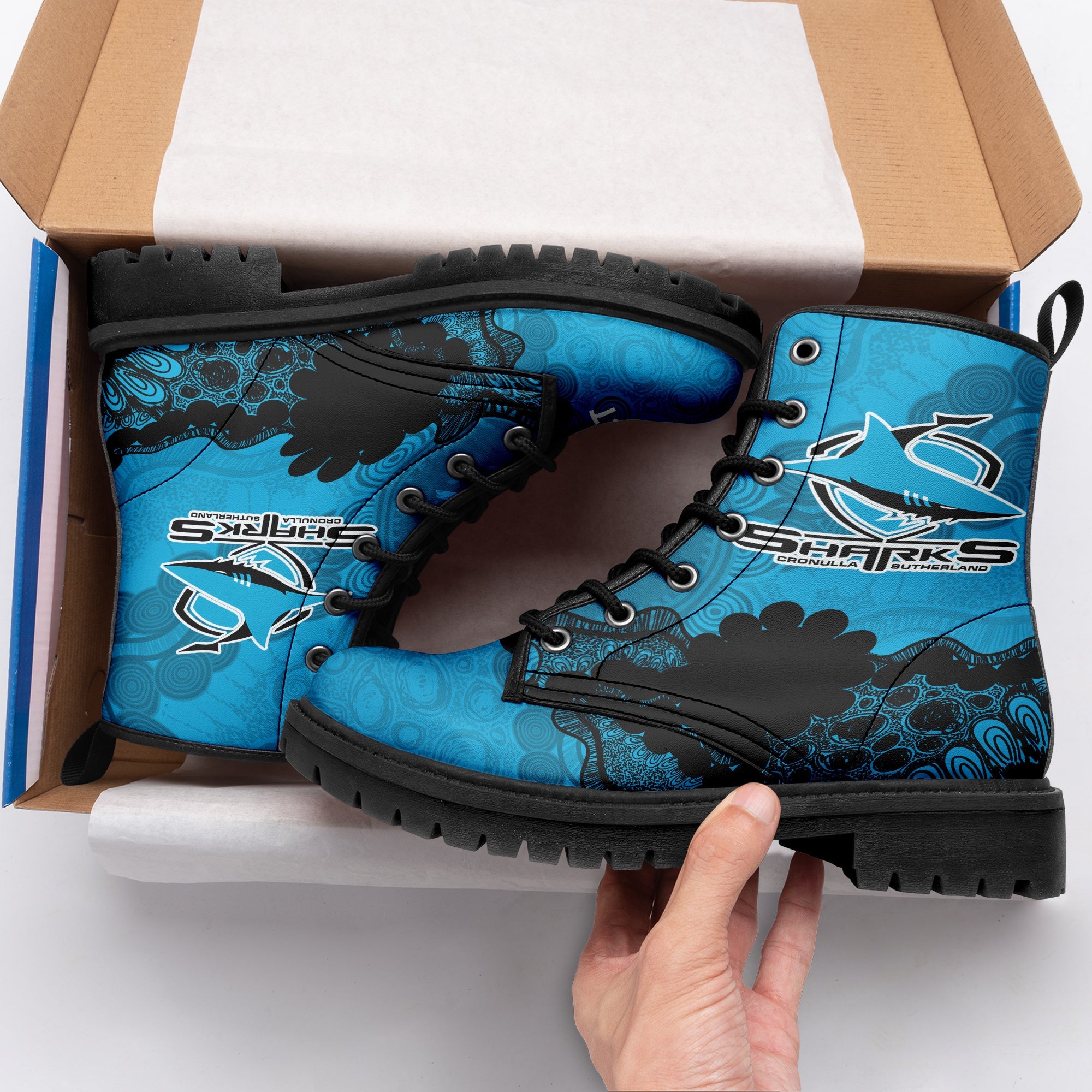 cronulla-sutherland-sharks-aboriginal-leather-boots-indigenous-style-nrl