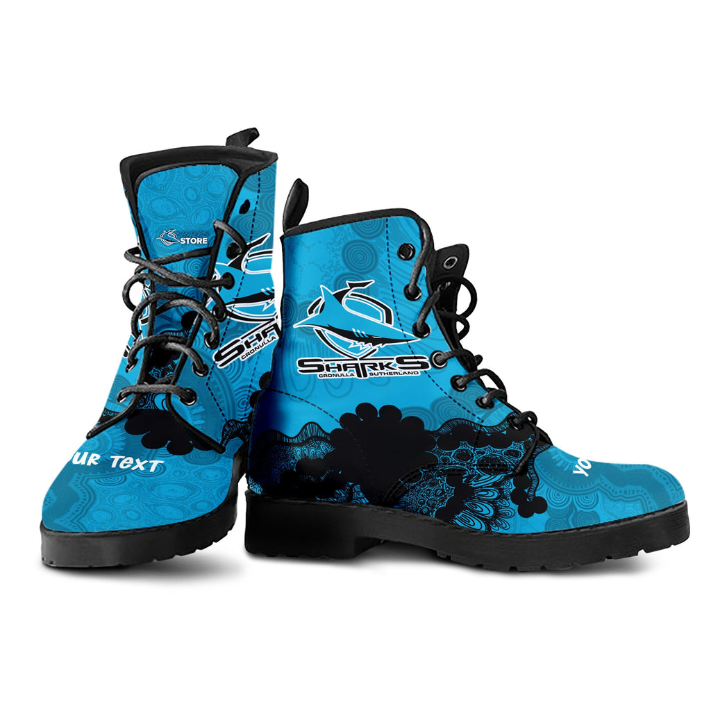 cronulla-sutherland-sharks-aboriginal-leather-boots-indigenous-style-nrl
