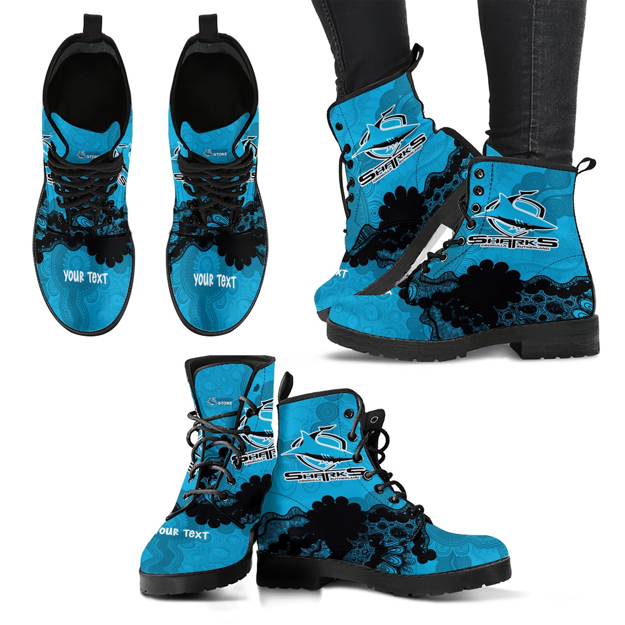 cronulla-sutherland-sharks-aboriginal-leather-boots-indigenous-style-nrl