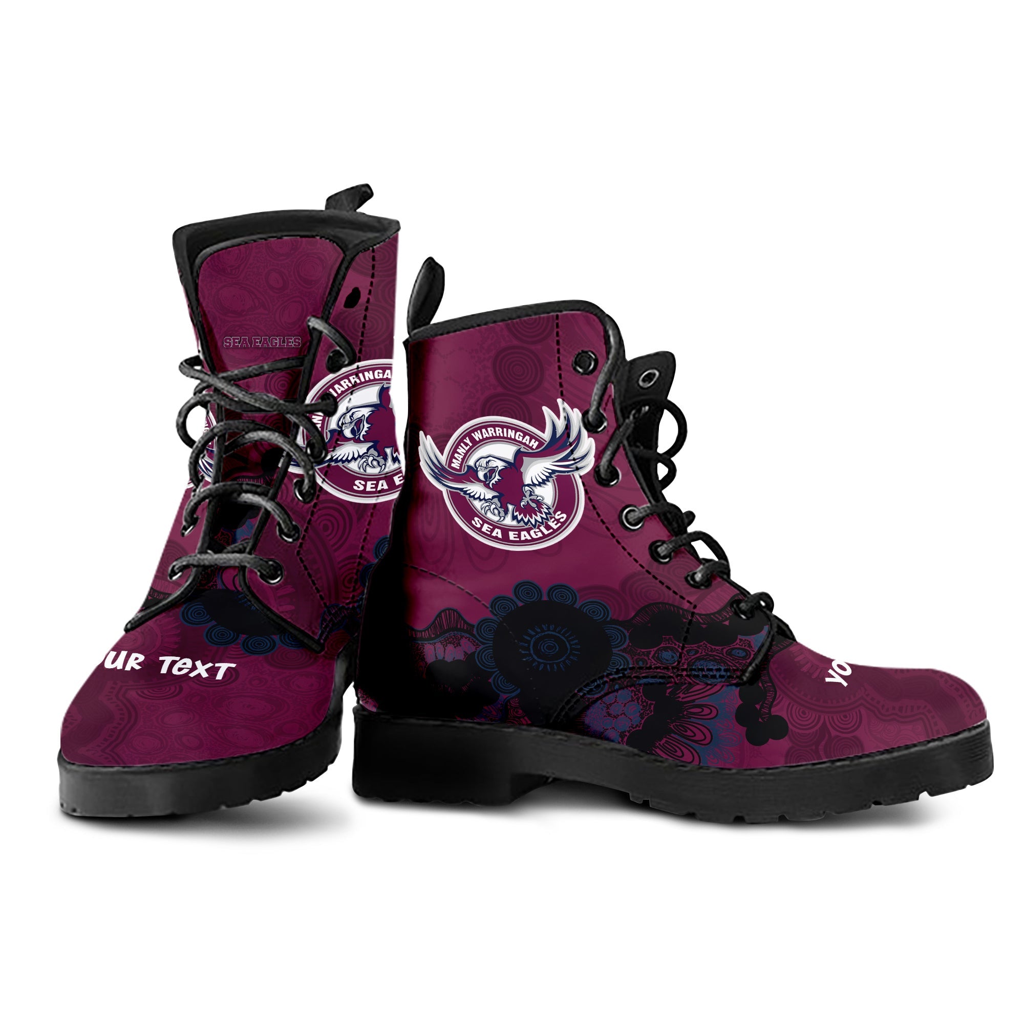 manly-warringah-sea-eagles-aboriginal-leather-boots-indigenous-style-nrl