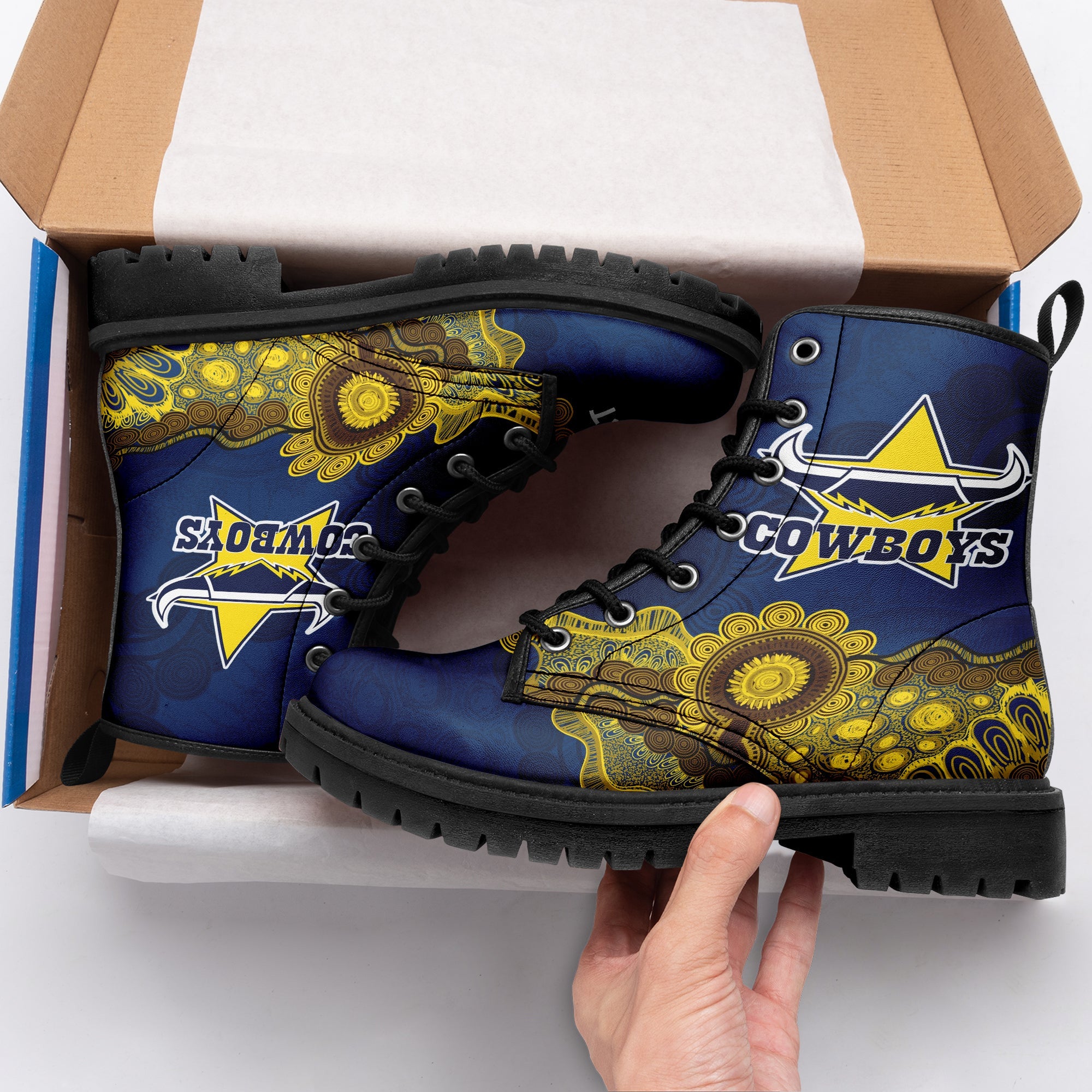 north-queensland-cowboys-aboriginal-leather-boots-indigenous-style-nrl