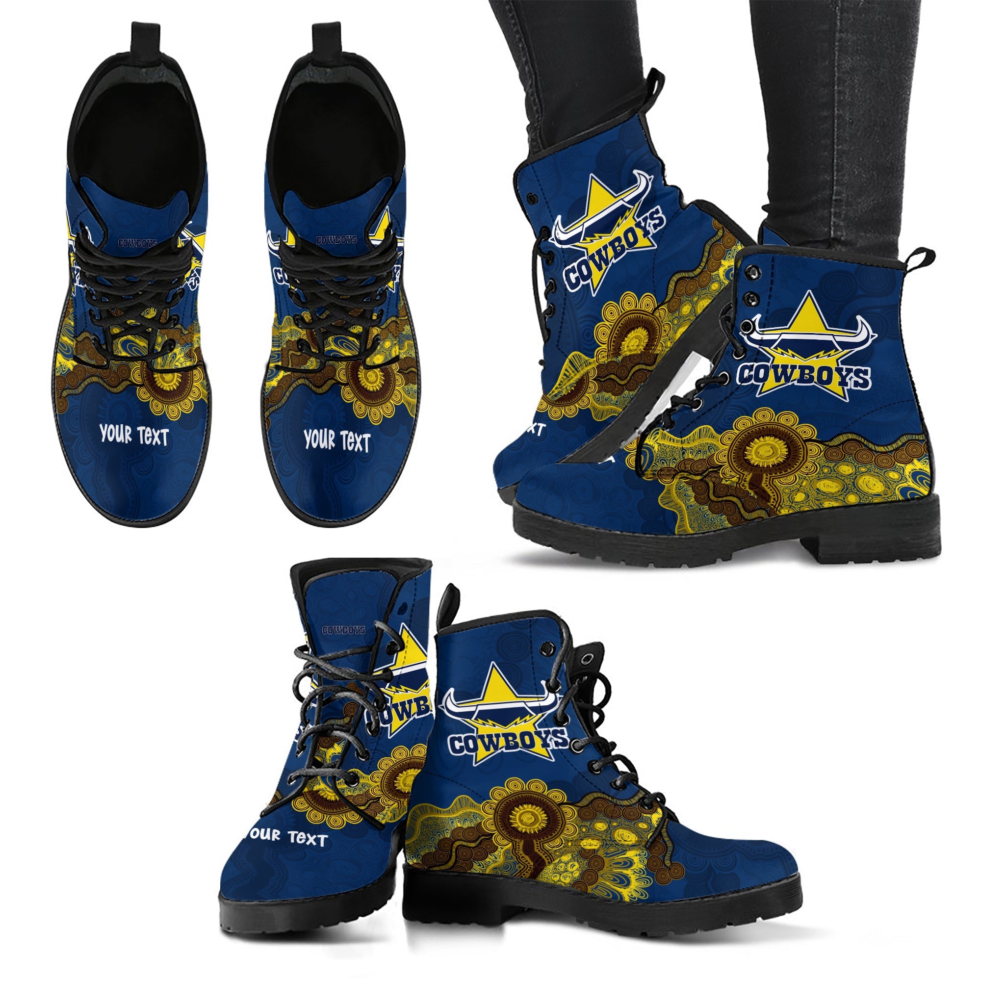 north-queensland-cowboys-aboriginal-leather-boots-indigenous-style-nrl