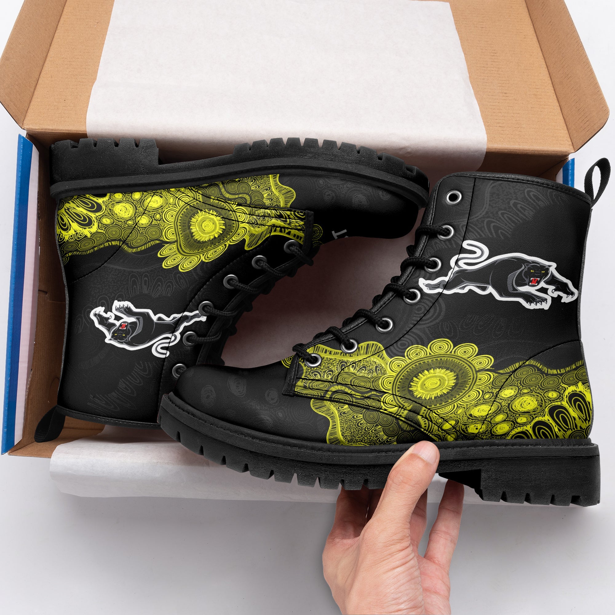 penrith-panthers-aboriginal-leather-boots-indigenous-style-nrl