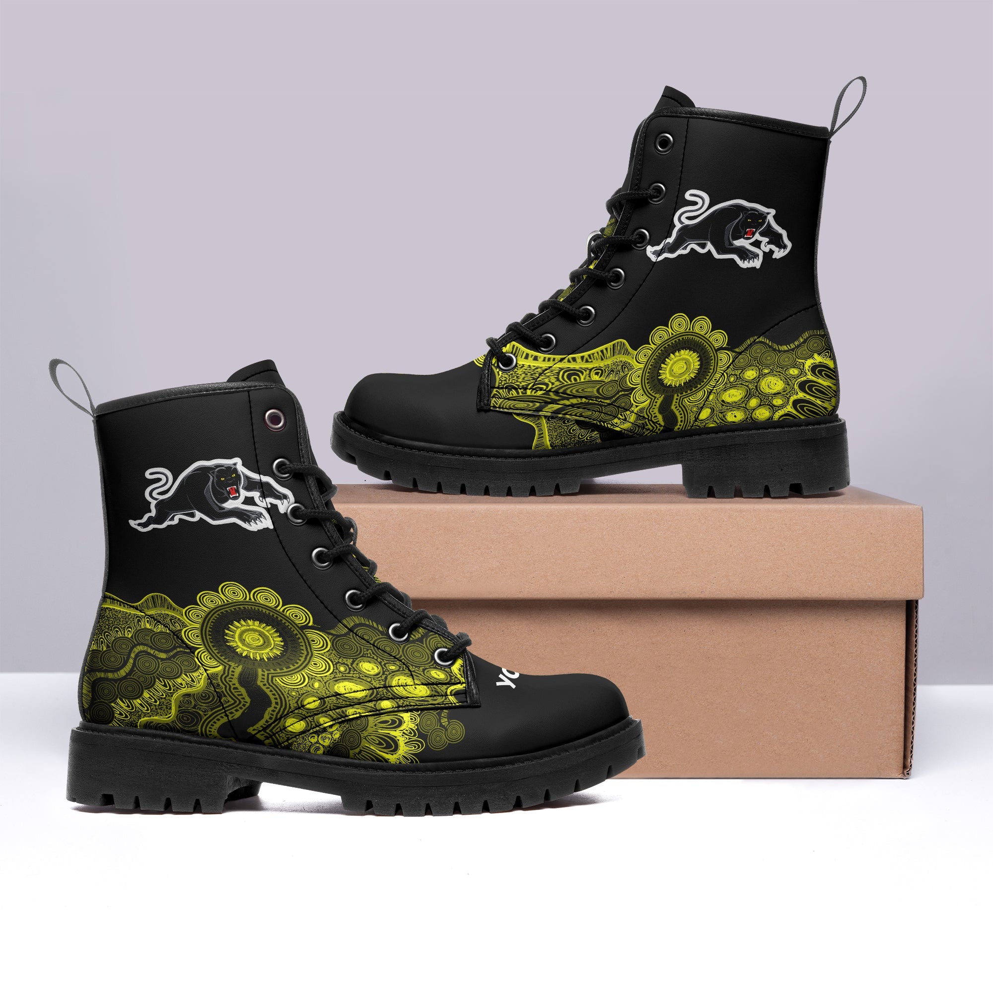 penrith-panthers-aboriginal-leather-boots-indigenous-style-nrl