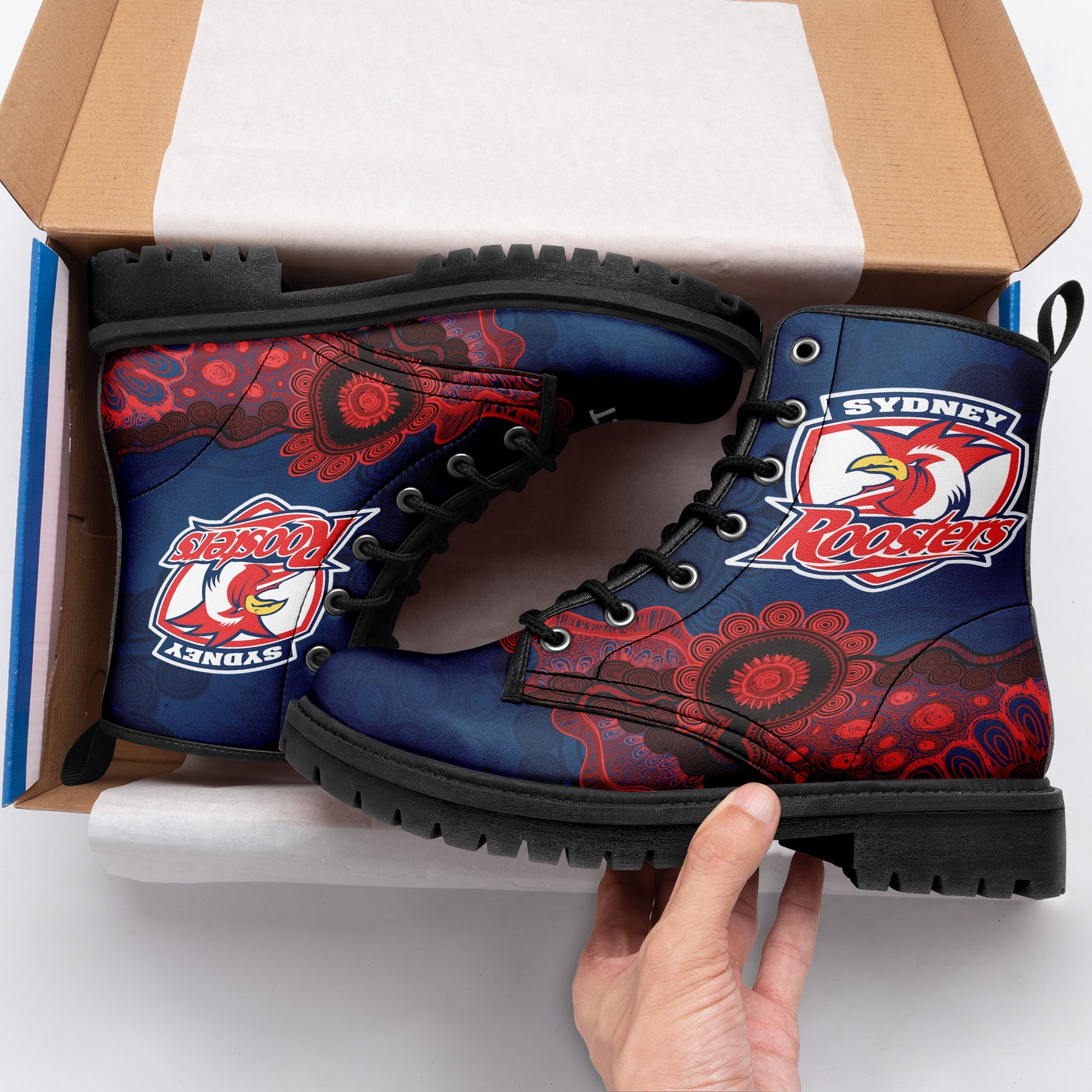 sydney-roosters-aboriginal-leather-boots-indigenous-style-nrl