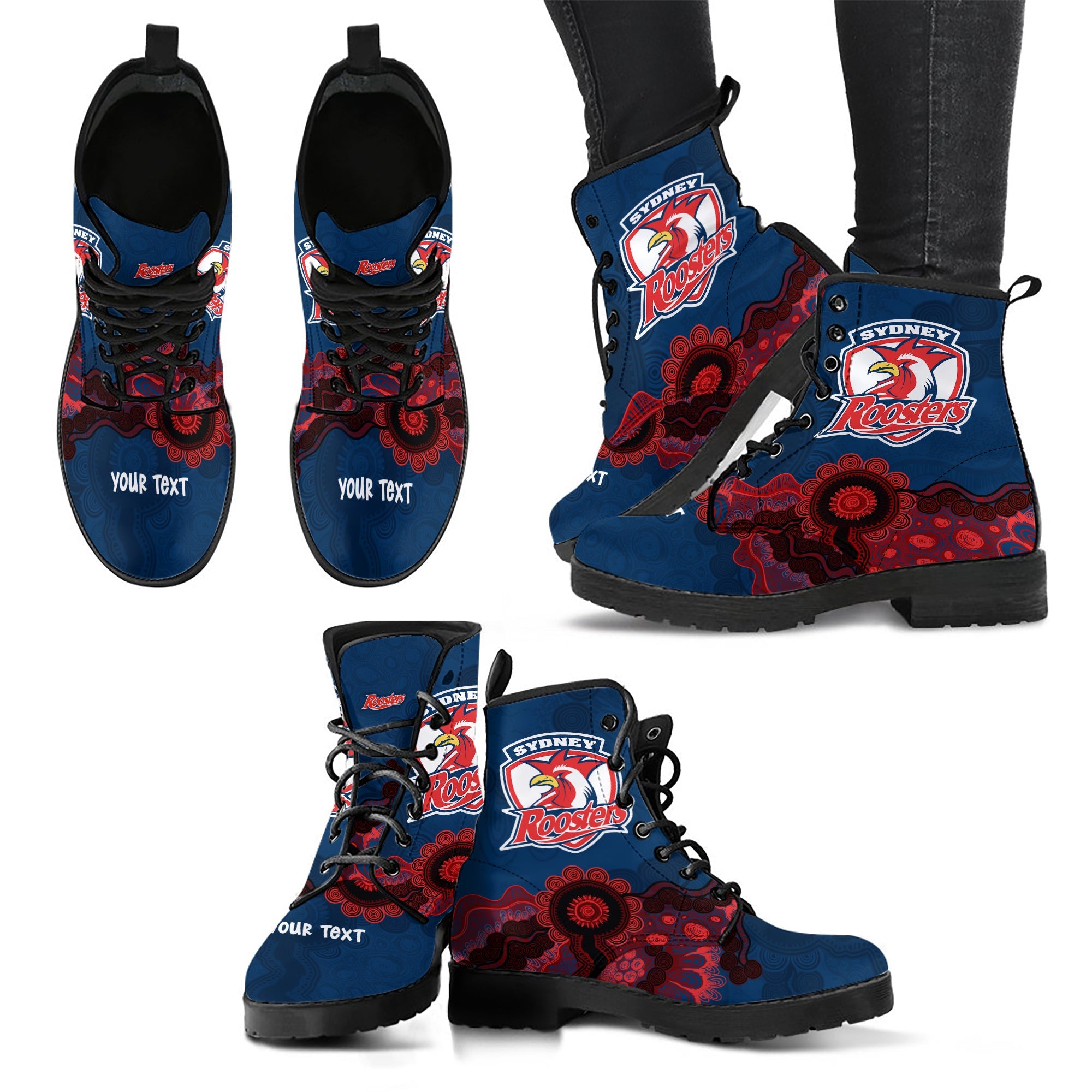 sydney-roosters-aboriginal-leather-boots-indigenous-style-nrl
