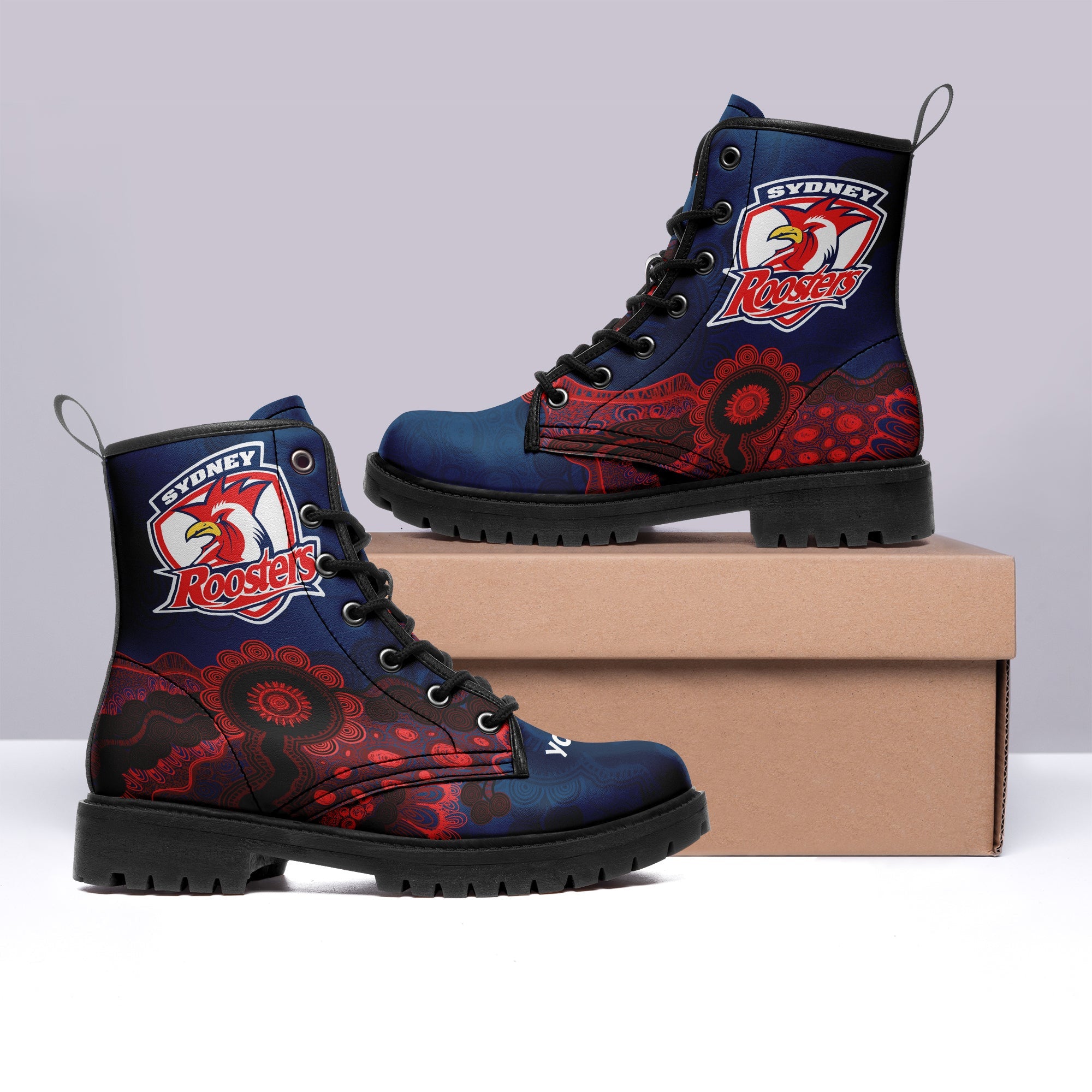 sydney-roosters-aboriginal-leather-boots-indigenous-style-nrl