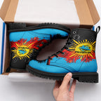 cronulla-sutherland-sharks-leather-boots-australian-aboriginal-flag-sun-painting-art-brush-nrl