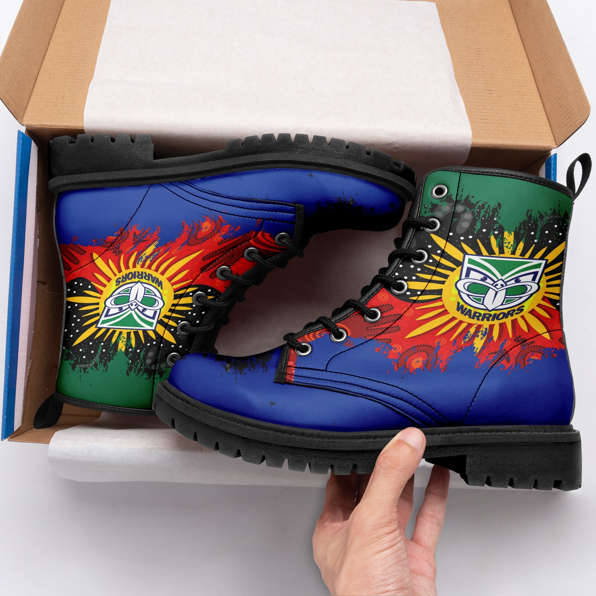 new-zealand-warriors-leather-boots-australian-aboriginal-flag-sun-painting-art-brush-nrl