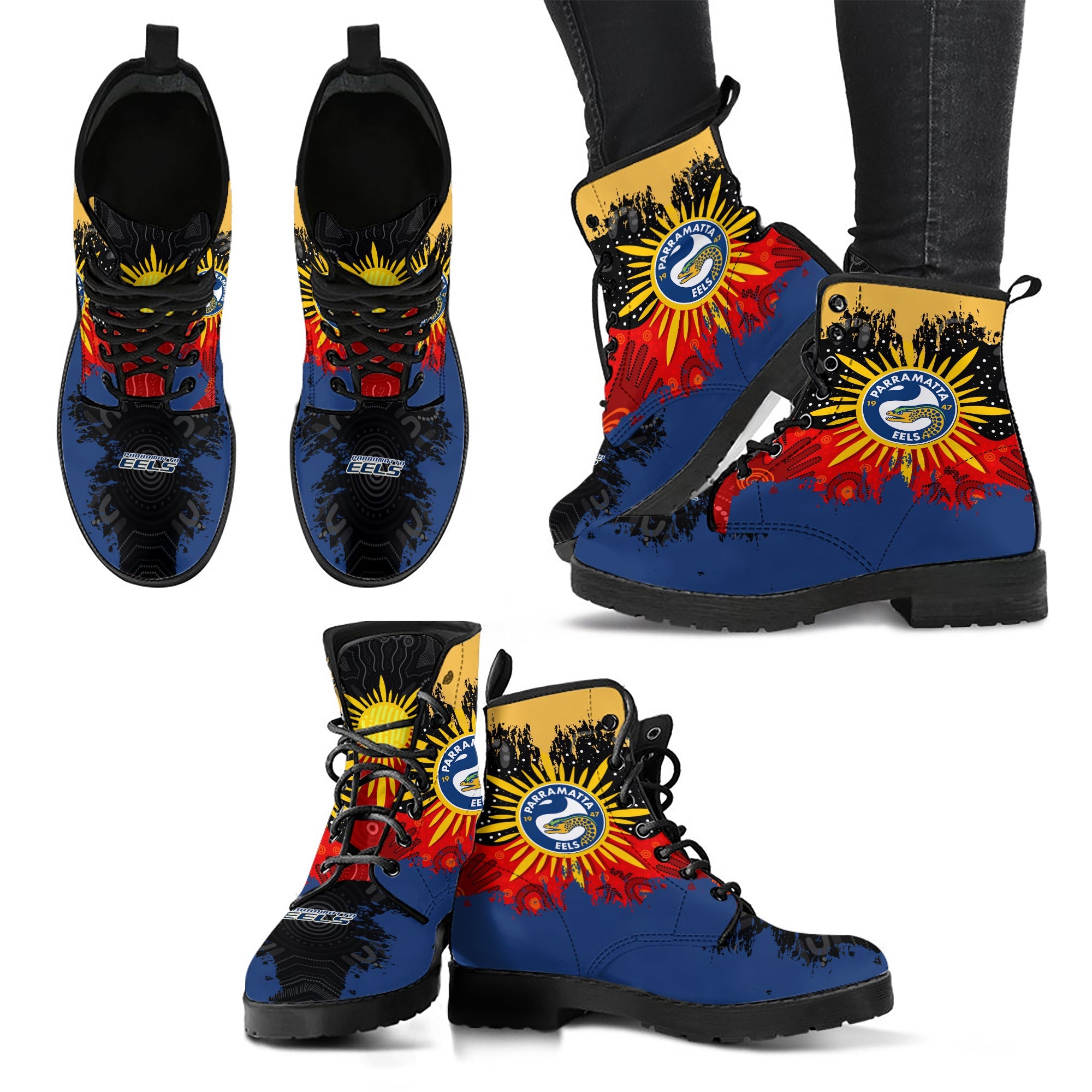 parramatta-eels-leather-boots-australian-aboriginal-flag-sun-painting-art-brush-nrl