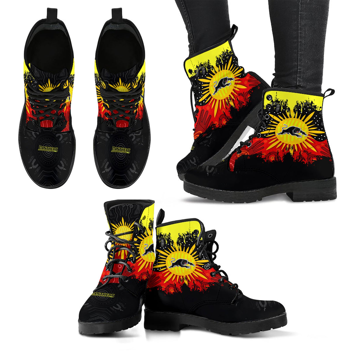 penrith-panthers-leather-boots-australian-aboriginal-flag-sun-painting-art-brush-nrl