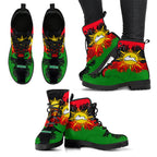 south-sydney-rabbitohs-leather-boots-australian-aboriginal-flag-sun-painting-art-brush-nrl