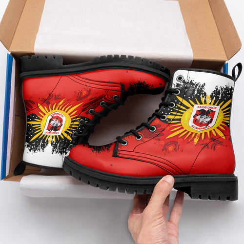 st-george-illawarra-dragons-leather-boots-australian-aboriginal-flag-sun-painting-art-brush-nrl
