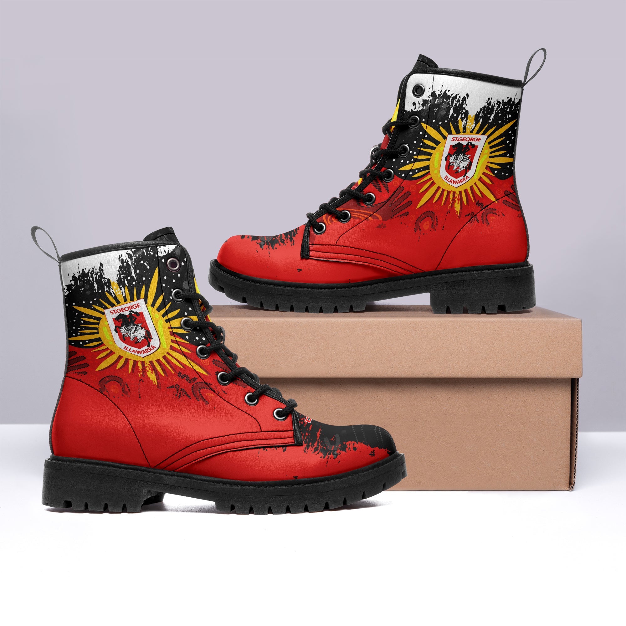 st-george-illawarra-dragons-leather-boots-australian-aboriginal-flag-sun-painting-art-brush-nrl
